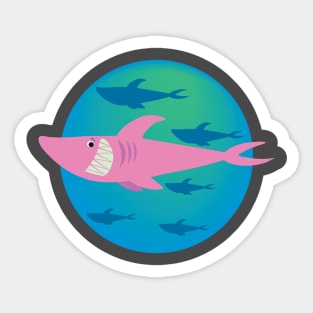 cute pink shark Sticker